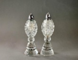 Pair of Vintage Crystal Pedestal S/P Shakers