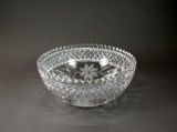 Vintage Cut Glass 8” Round Bowl