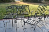 Set of 4 Vintage Salterini Mt. Vernon Patio Chairs and Chaise Lounge, Ivy Motif