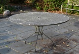 Vintage Wrought Iron Round Dining Table