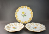 Three Meissen Ceremonial Relief Plate/ Bowls with Floral Designs