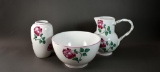 Tiffany & Co “Strasbourg Flowers” Porcelain  Bowl, Vase, & Pitcher Set