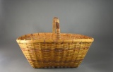 Large Vintage Woven Basket with Woven Handle, Cherokee?