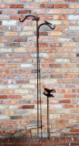 Two Wrought Iron Bird Feeder Support Poles