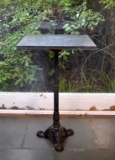Cast Iron Vase Side Table with Stone Top