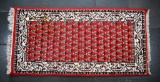 Indo-Persian Bijar Handknotted Wool Red 1' 11” x 4' 3” Area Rug, India