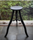 Antique Black Stained Oak Patio Fern Stand