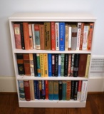 Vintage White Wooden Bookshelf with Books