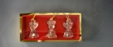 Set of Three Gorham Crystal Angel Ornaments, Germany