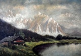 EB (XX) Mountain Landscape 1944, Oil on Canvas, Signed Lower Right