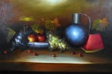 Willian / m (XX) Still Life, Oil on Canvas, Signed Lower Right