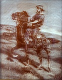 Lucid Lines Photography on Glass Print of Remington's “In From the Night Herd”, Culver City, CA