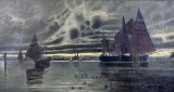 (XIX-XX) Ships, Oil on Canvas Board