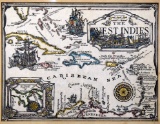 “The West Indies” Color Map Print