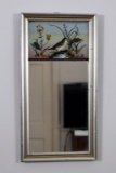 M.E.G. (XX) Reverse Painted Bird on Mirror