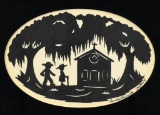Clay Rice (So. Car. XX-XXI) “Sunday Morning” Silhouette Paper Vignette, Signed Lower Right