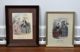 Two “Miroir des Modes” 19th C. French Fashion Hand Colored Etchings