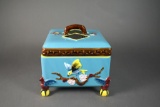 Mottahedeh Reproduction Porcelain Turquoise Footed Table Box