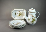 Wedgwood “Old Chelsea” China Teapot, Six Luncheon Plates, & Octagonal Serving Bowl