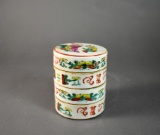 Antique Ching Dynasty Tung Chih Period Four-Stacking Porcelain Box