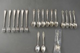 19 Pieces Sterling Silver Spoons & Pickle Forks: Gorham, Wood & Hughes, and Others