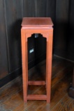 Vintage Red Chinese Chippendale Plant Stand