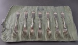 Seven Antique J.E. Spear Silversmith of Charleston SC Coin Silver Monogrammed “R” Forks