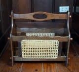 Magazine Rack with Caned Sides