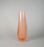 Peach Icet Arte Style of Murano Sommerso 12” Glass Vase, Venezuela