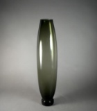 Tall Mid-Century Modern Smoked Glass 18” Vase, Murano?