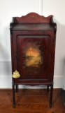 Vintage Mahogany Music Cabinet with Decoration