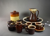 Vintage Lot of Twelve Brown Drip Earthenware Pieces: McCoy, Hull, & Other