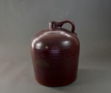 Primitive Brown Slip Glazed Stoneware Molasses Syrup Jug