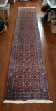 Vintage Indo-Persian Bijar Red Handknotted Wool 2' 6” x 13' 11” Runner, India