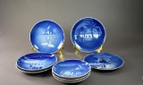 Lot of Eight Royal Copenhagen and B&G  Collectors' Plates for Christmas & Mother's Day