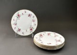Six Royal Victoria China  “English Rosebud” Salad Plates