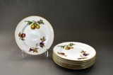 Seven Royal Worcester “Evesham” Gold Rim Salad Plates