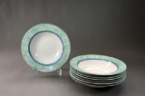 Seven Johnson Bro “Blue Savanna” Stoneware Soup Bowls