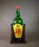 J & B Rare Scotch Whiskey Collector's Gallon Empty Bottle with Tilt Pour Stand