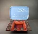 Mid-Century Modern Ceramics: Elsinore California Slot Cigar Tray & Winfield “Blue Pacific” Platter