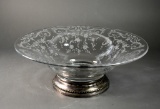 Elegant Glass Bowl With Sterling Silver Base