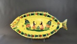 Quimper Soleil Yellow 24” Fish Platter, France