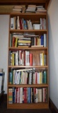 Lot of Mostly Cookbooks with Shelve Unit
