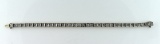 Vintage 1 Carat Diamond and 4K White Gold Filled Tennis Bracelet