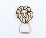 Gold Lion Pendant and Scarf Clip