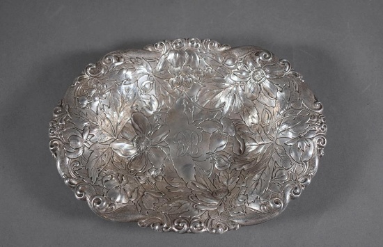 An Elegant Repousse Work Art Nouveau Sterling Silver Bowl by Gorham