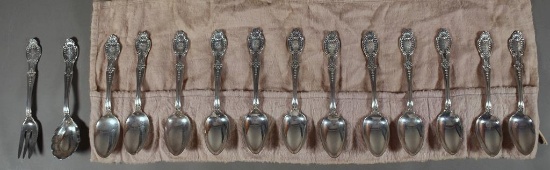 A Set of 12 Tiffany & Co. “Richelieu” Antique Sterling Silver Spoons and Two Other Matching Pieces