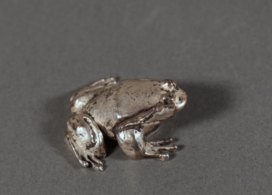 An S. Kirk & Son Sterling Silver Frog Paperweight