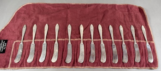 A Set of 12 International “Lady Betty” Sterling Silver Butter Knives