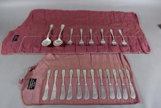 20 Simpson, Hall & Miller Sterling Silver Pieces: 12 Indiv. Butter Knives, 6 Dessert Forks & More